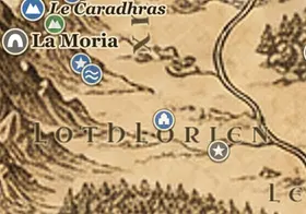 La Lothlórien sur la carte de la Terre du Milieu