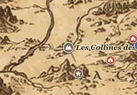 Les Collines des Tours (Emyn Beraid) sur la carte de la Terre du Milieu