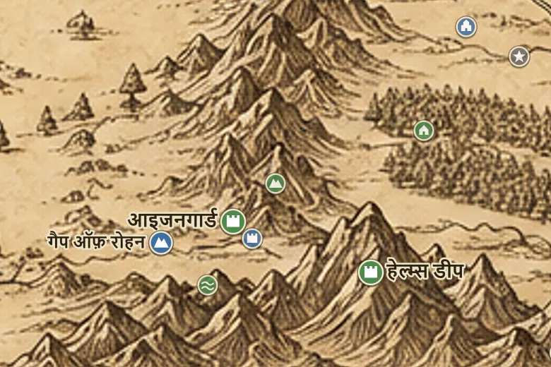 मिडिल-अर्थ के नक्शे पर मेथेद्रास