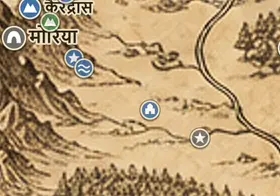 मिडिल-अर्थ के नक्शे पर लोथलोरियन