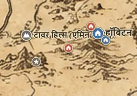मिडिल-अर्थ के नक्शे पर माइकल डेल्विंग