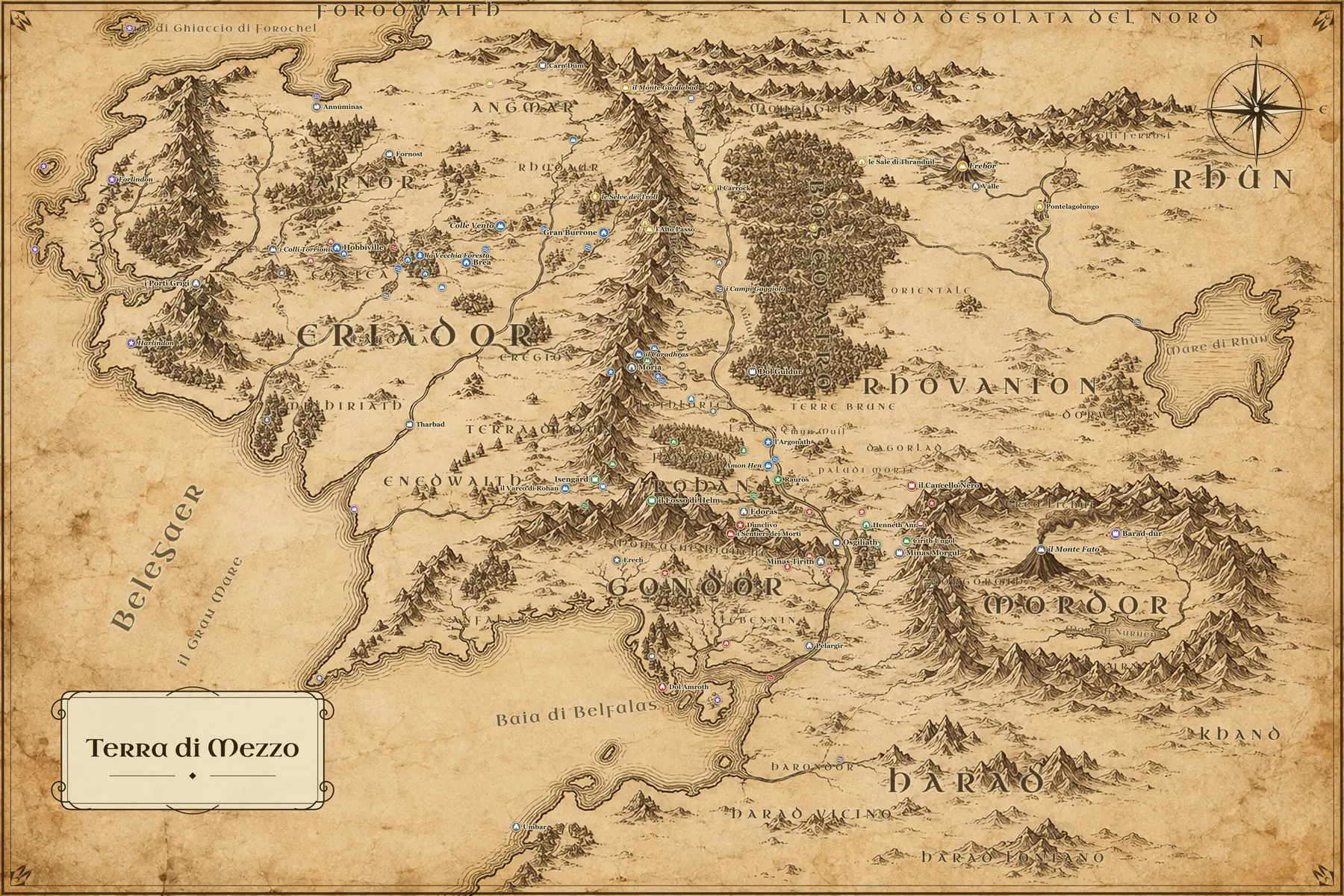 Mappa de Lo Hobbit: il viaggio di Bilbo a Erebor