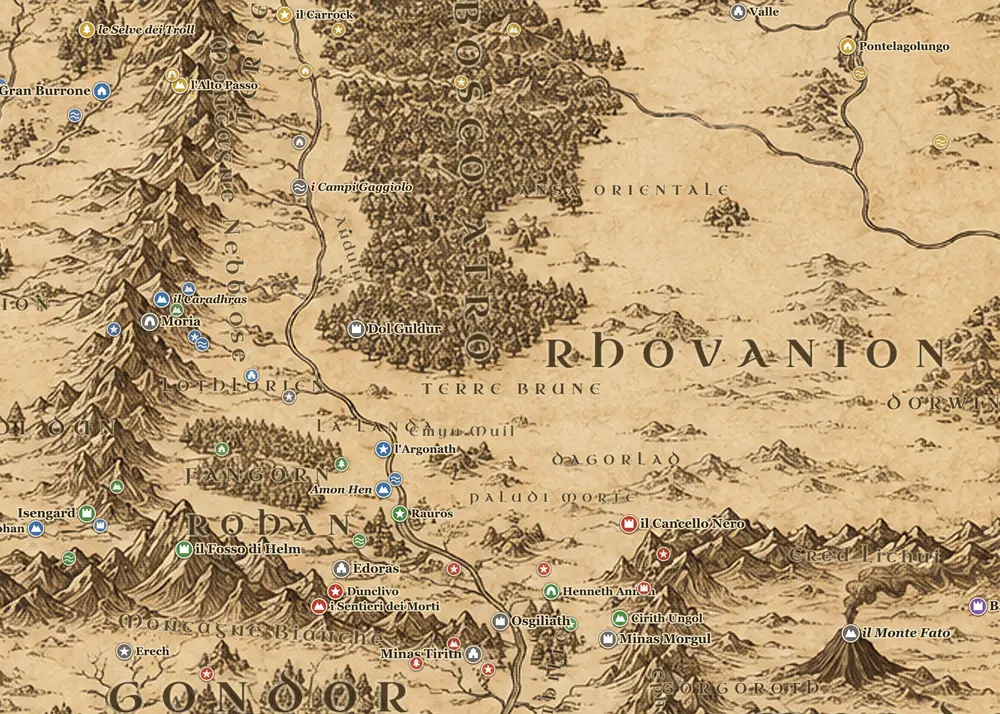 Il viaggio di Gollum sulla mappa della Terra di Mezzo