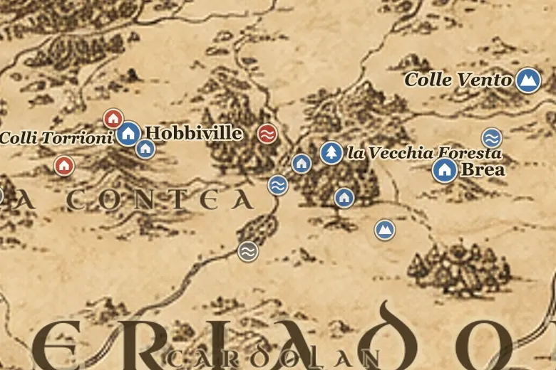 la Chiatta di Buckburgo sulla mappa della Terra di Mezzo