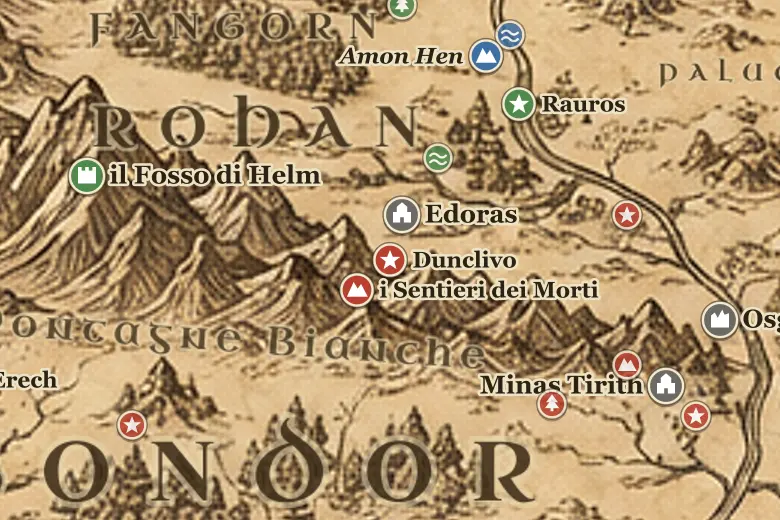 Dunclivo sulla mappa della Terra di Mezzo