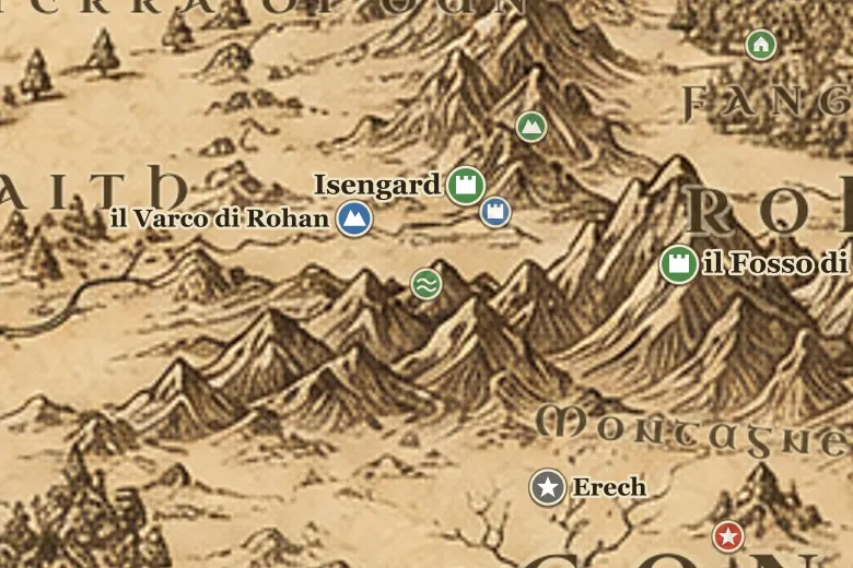 i Guadi dell'Isen sulla mappa della Terra di Mezzo