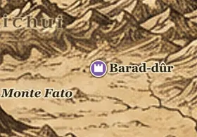 Barad-dûr sulla mappa della Terra di Mezzo