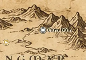 Carn Dûm sulla mappa della Terra di Mezzo