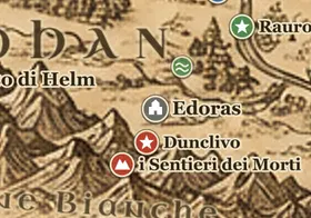 Edoras sulla mappa della Terra di Mezzo