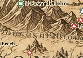le Montagne Bianche sulla mappa della Terra di Mezzo