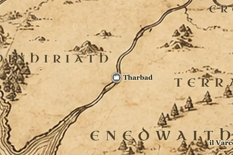 Tharbad sulla mappa della Terra di Mezzo