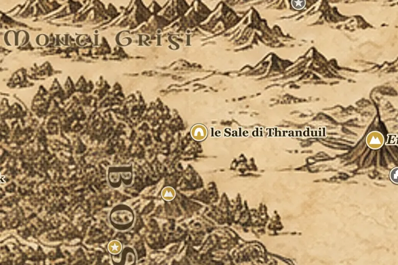 le Sale di Thranduil sulla mappa della Terra di Mezzo