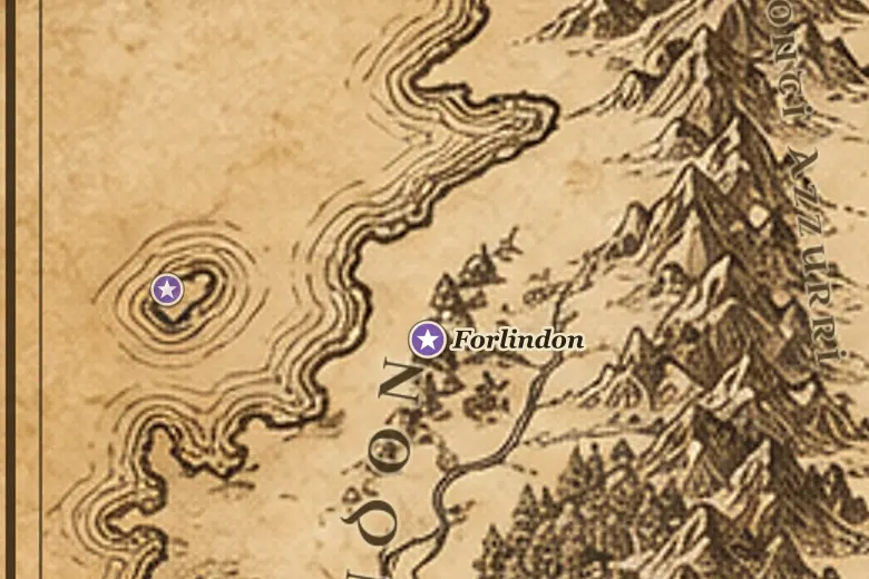 Tol Fuin sulla mappa della Terra di Mezzo