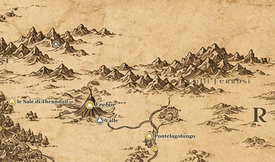 Valle sulla mappa della Terra di Mezzo