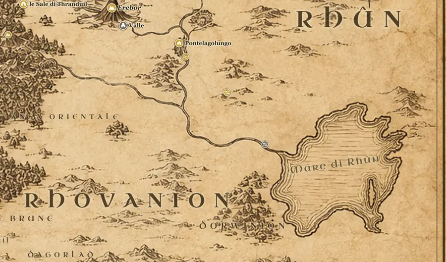Rhûn sulla mappa della Terra di Mezzo