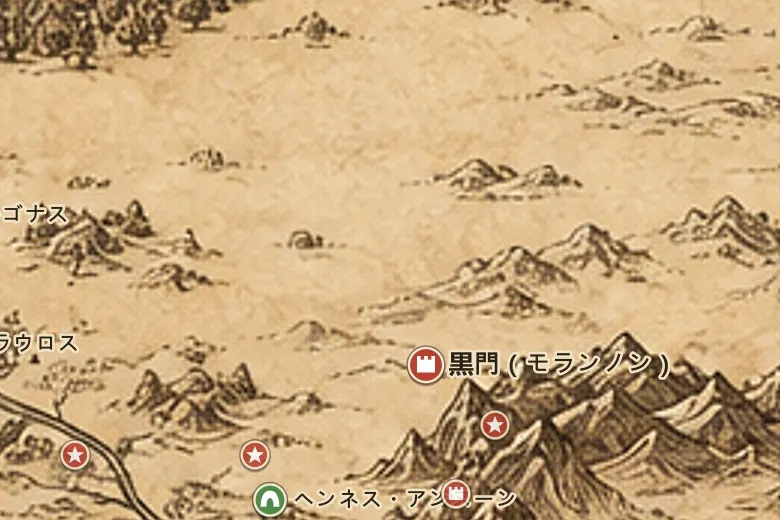中つ国の地図上のダゴルラド