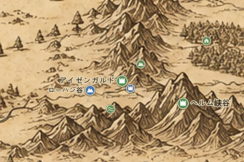 中つ国の地図上のアイゼンガルド
