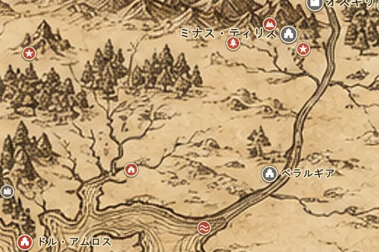 中つ国の地図上のレベンニン