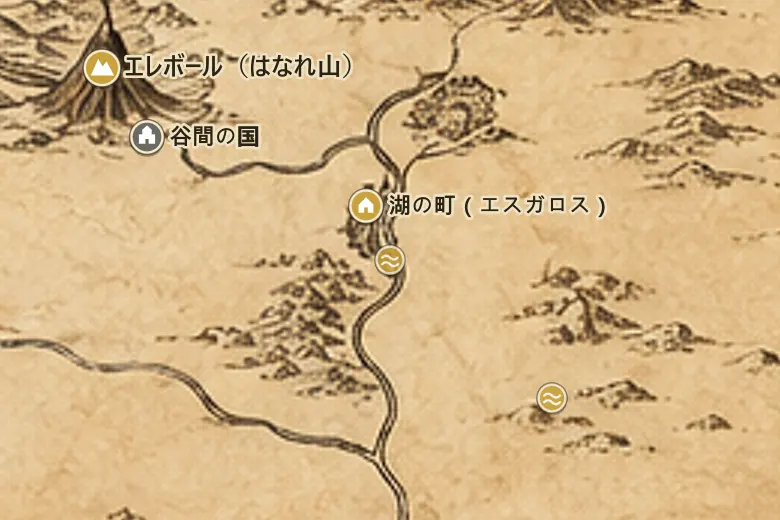 中つ国の地図上の長の湖
