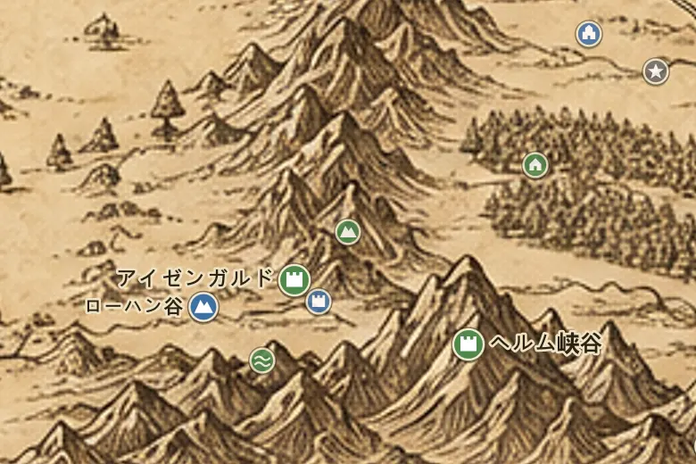 中つ国の地図上のメセドラス
