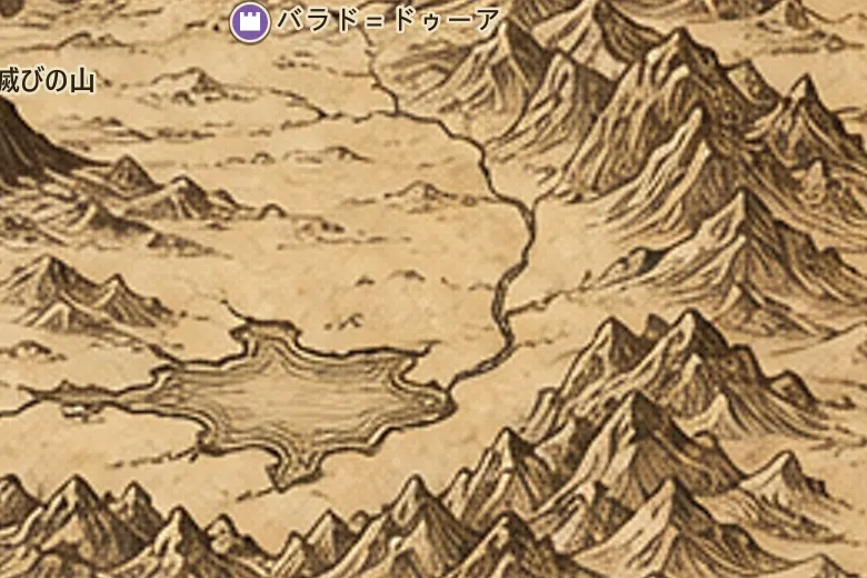 中つ国の地図上のヌアン
