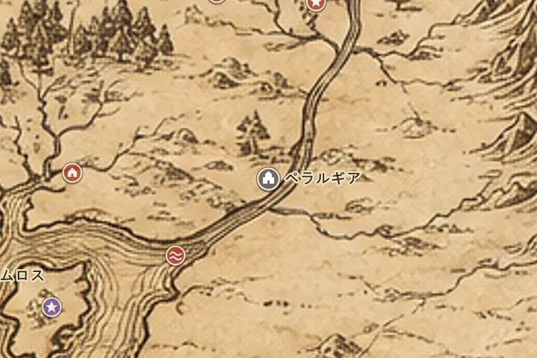 中つ国の地図上のペラルギア