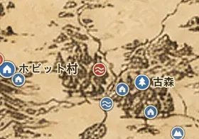 中つ国の地図上のブランディワイン橋