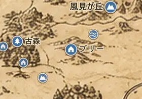 中つ国の地図上のブリー