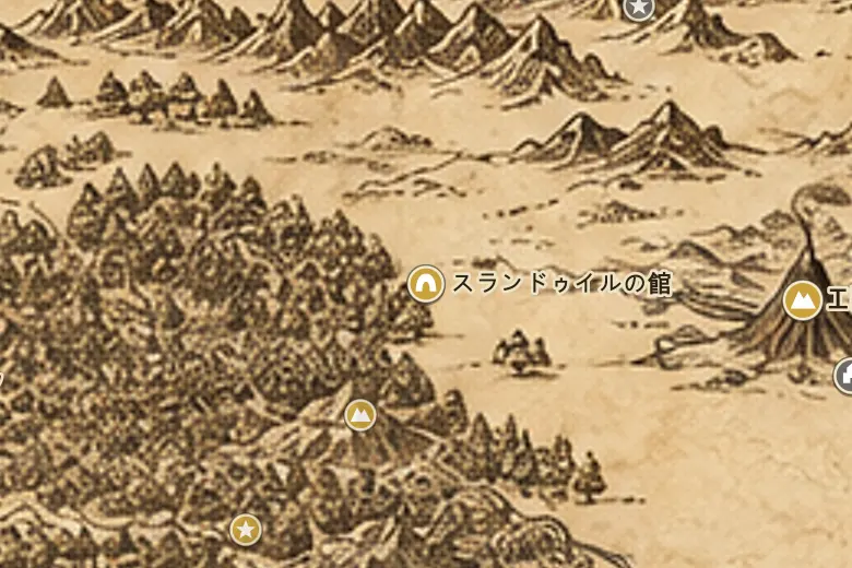 中つ国の地図上のスランドゥイルの館