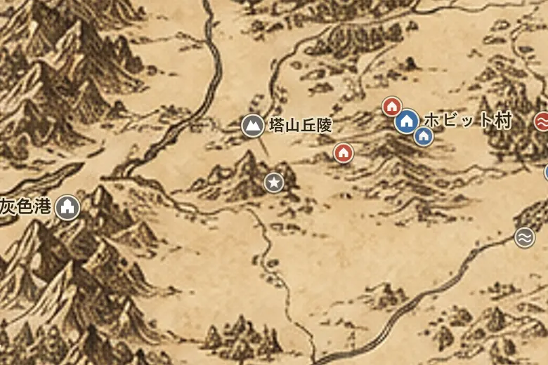 中つ国の地図上の西境