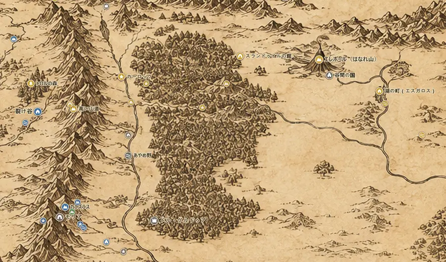 中つ国の地図上の闇の森