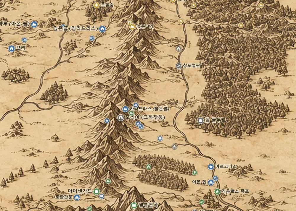 중간계 지도 속 반지 원정대