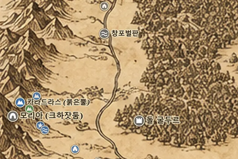 중간계 지도 속 안두인대하