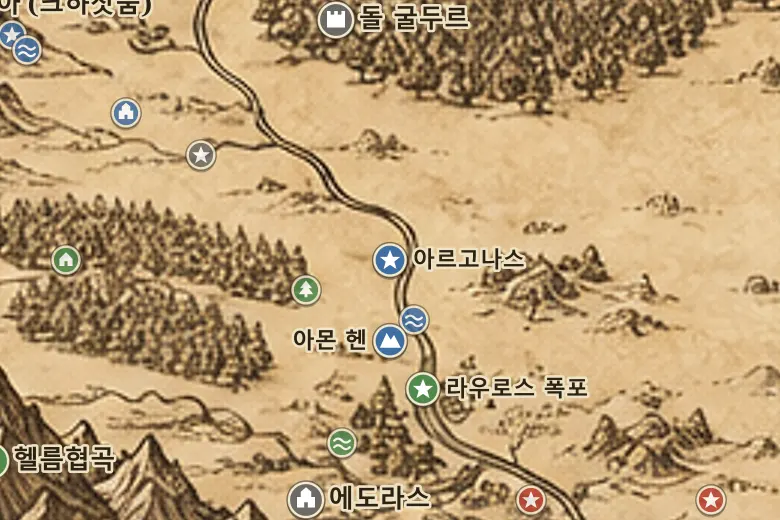 중간계 지도 속 아르고나스