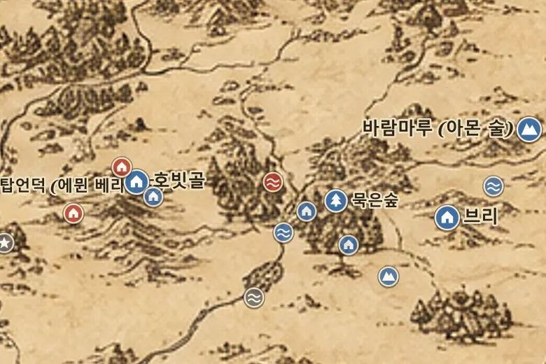 중간계 지도 속 브랜디와인 다리