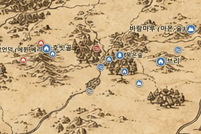 중간계 지도 속 버클베리 나루