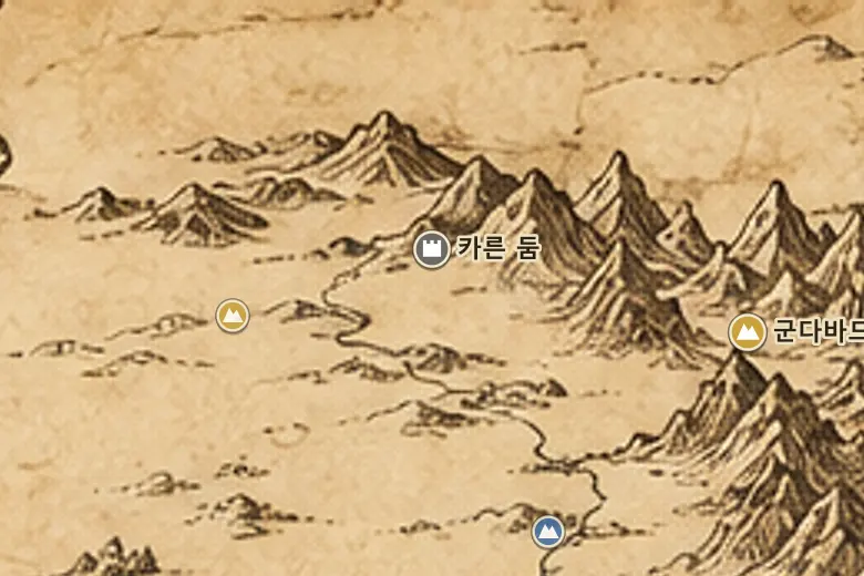 중간계 지도 속 카른 둠