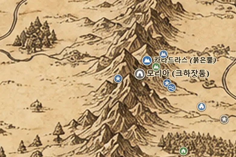 중간계 지도 속 두린의 문