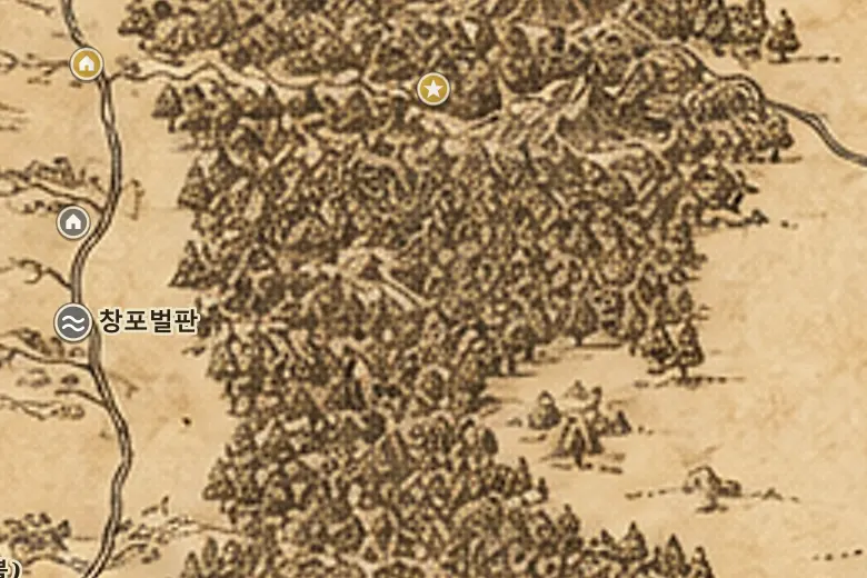 중간계 지도 속 어둠숲