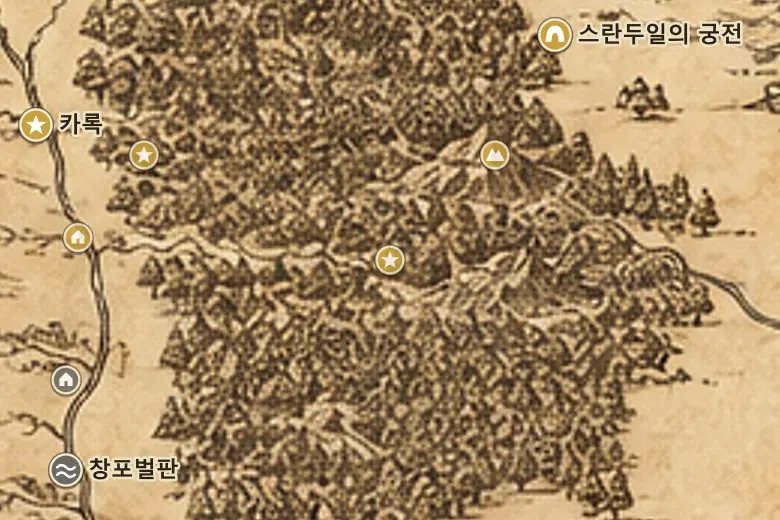 중간계 지도 속 옛 숲길