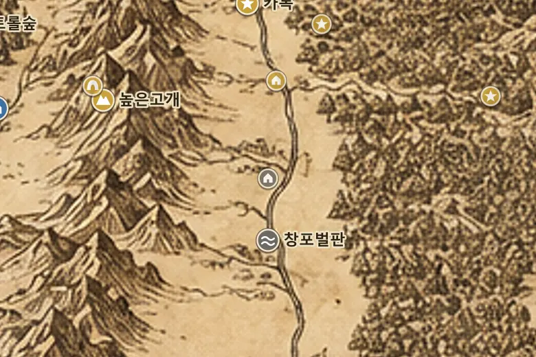 중간계 지도 속 창포강의 스투어족