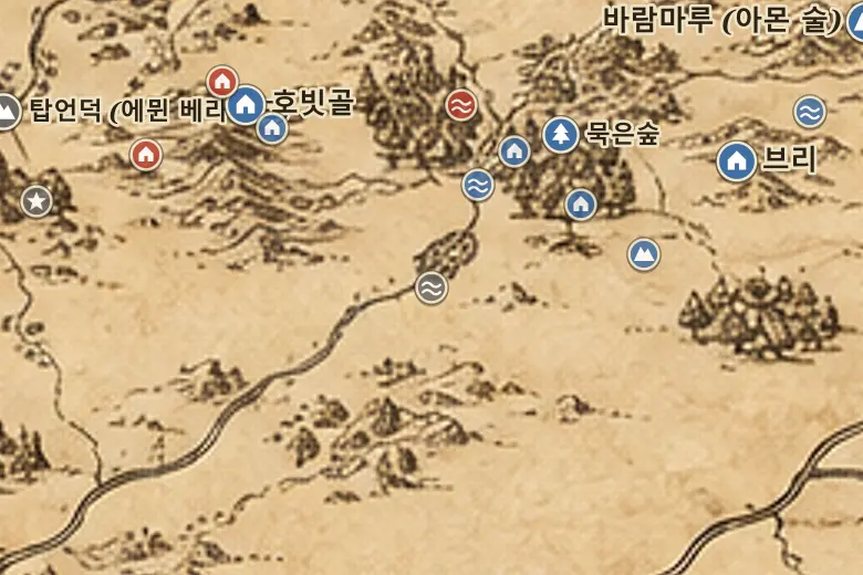 중간계 지도 속 사른여울