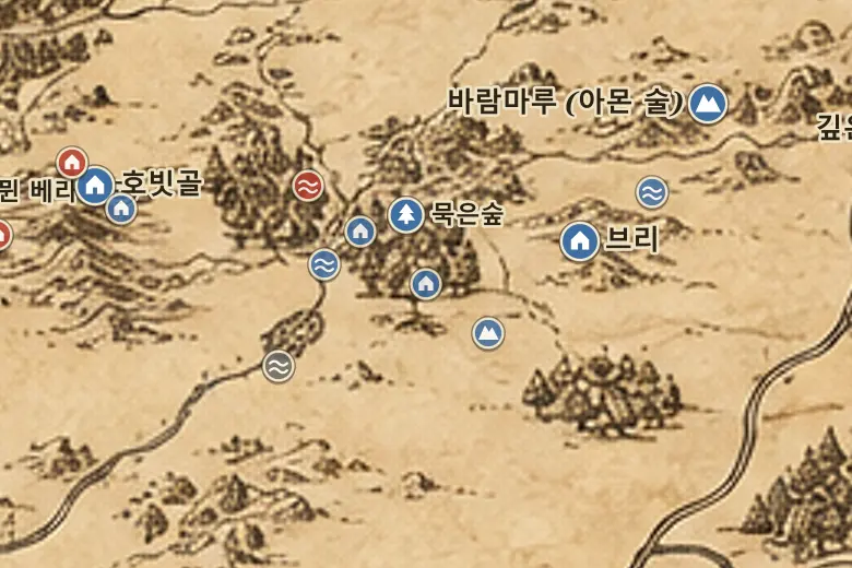 중간계 지도 속 톰 봄바딜의 집