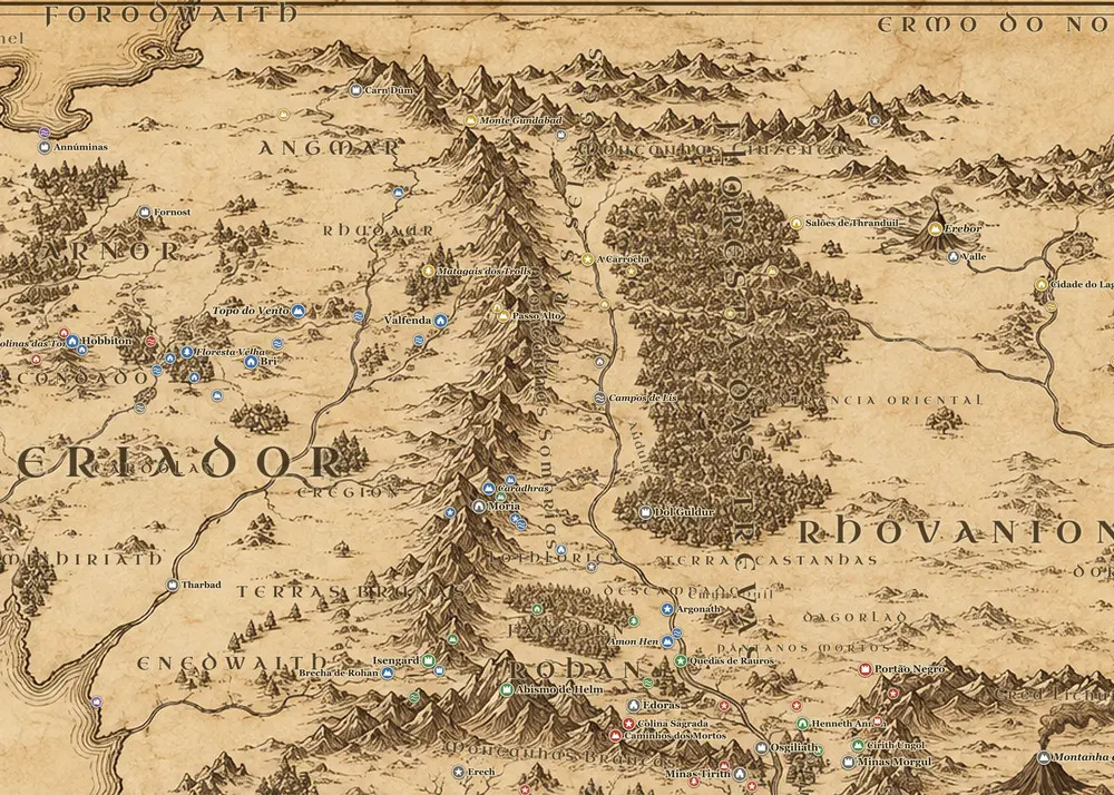 A jornada de Bilbo no mapa da Terra-média