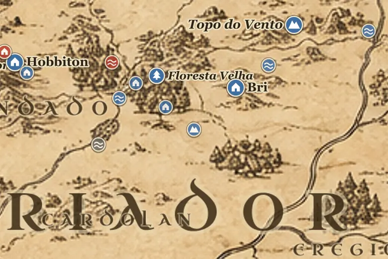 Colinas dos Túmulos no mapa da Terra-média