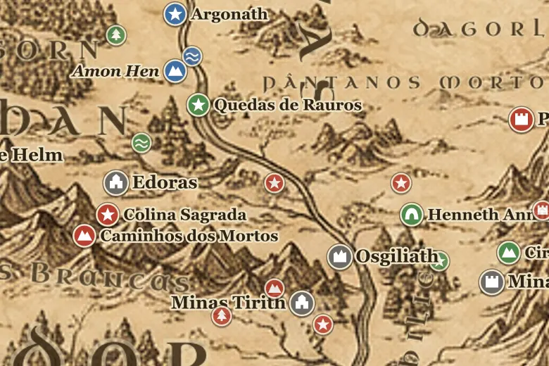 Cair Andros no mapa da Terra-média