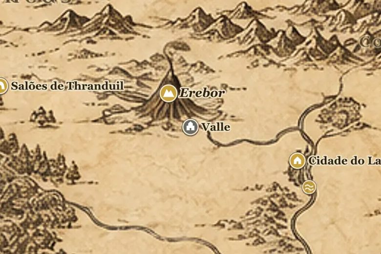 Valle no mapa da Terra-média