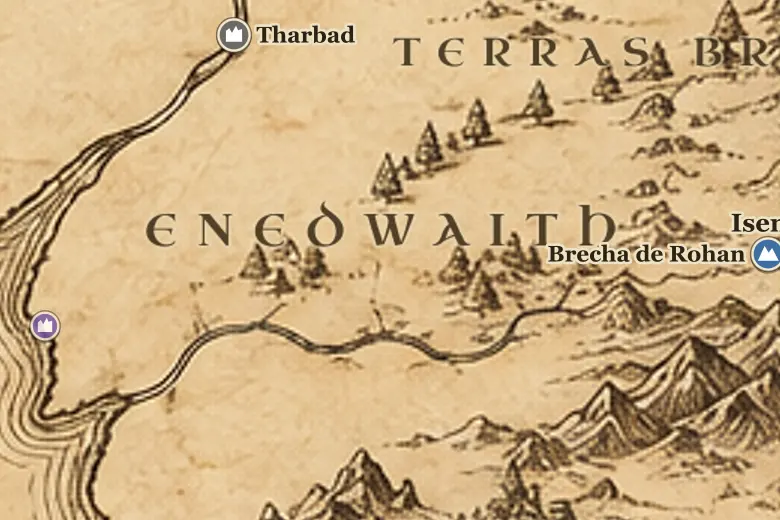 Enedwaith no mapa da Terra-média