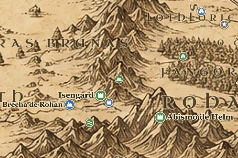 Methedras no mapa da Terra-média