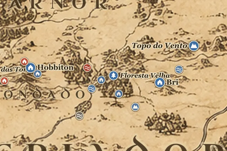 Floresta Velha no mapa da Terra-média